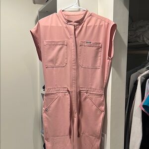 Pink Jumpsuit with Front Pockets